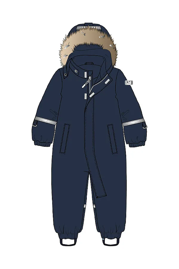 Комбинезон детский текстильный с полиуретановым покрытием для мальчиков PLAYTODAY, тёмно-синий - фото 2