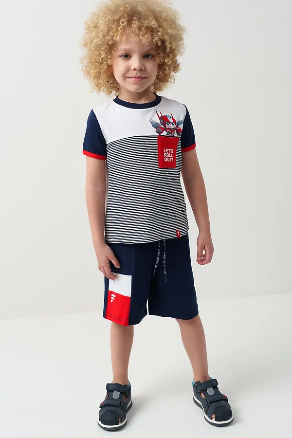 Сандалии для мальчиков PLAYTODAY, тёмно-синий,зеленый - фото 2