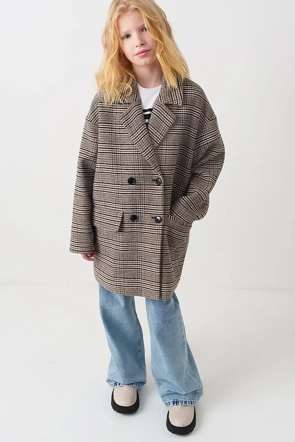 Полупальто текстильное для девочек PLAYTODAY, разноцветный - фото 2