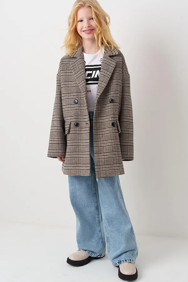 Полупальто текстильное для девочек PLAYTODAY, разноцветный - фото 2