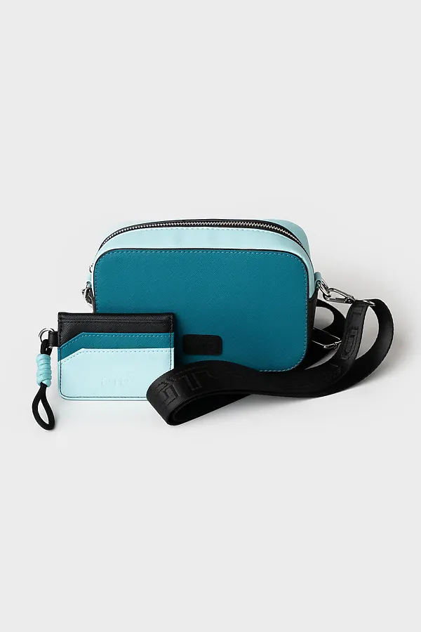 Сумка с картхолдером для девочек PLAYTODAY, синий,черный,голубой - фото 2