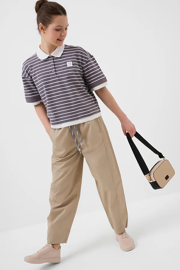 Сумка с картхолдером для девочек PLAYTODAY, бежевый,черный - фото 2