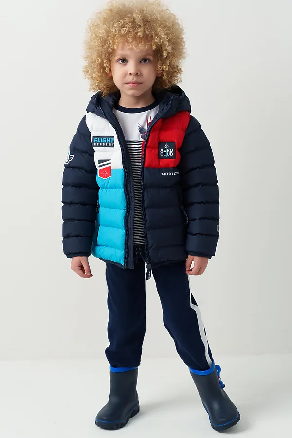 Куртка текстильная с полиуретановым покрытием для мальчиков PLAYTODAY, разноцветный - фото 2