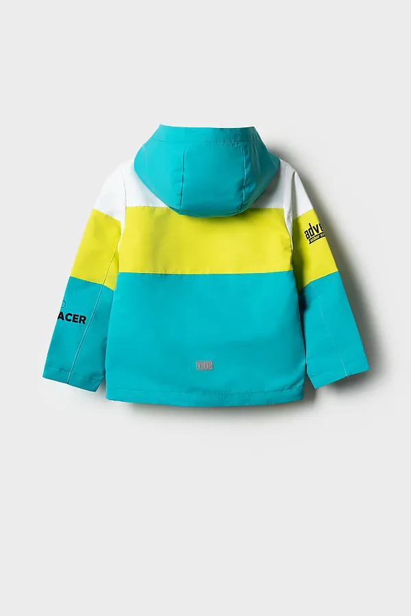 Куртка текстильная с полиуретановым покрытием для мальчиков (ветровка) PLAYTODAY, белый,светло-зеленый,бирюзовый - фото 2