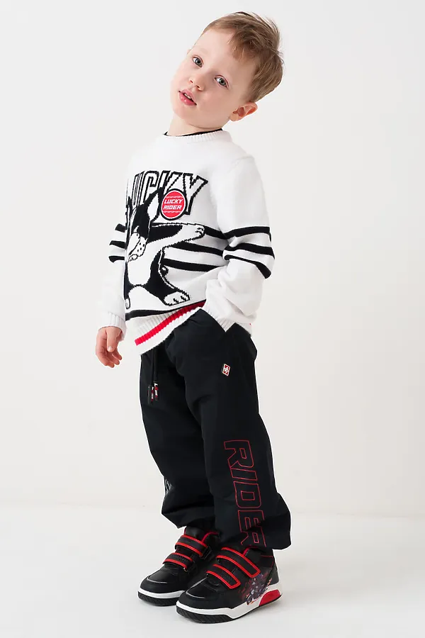 Брюки текстильные с полиуретановым покрытием для мальчиков PLAYTODAY, черный - фото 2