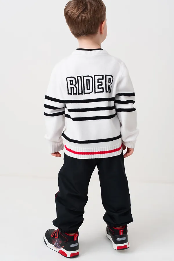 Брюки текстильные с полиуретановым покрытием для мальчиков PLAYTODAY, черный - фото 2