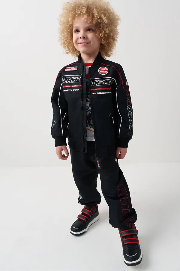 Куртка текстильная с полиуретановым покрытием для мальчиков (ветровка) PLAYTODAY, черный - фото 2