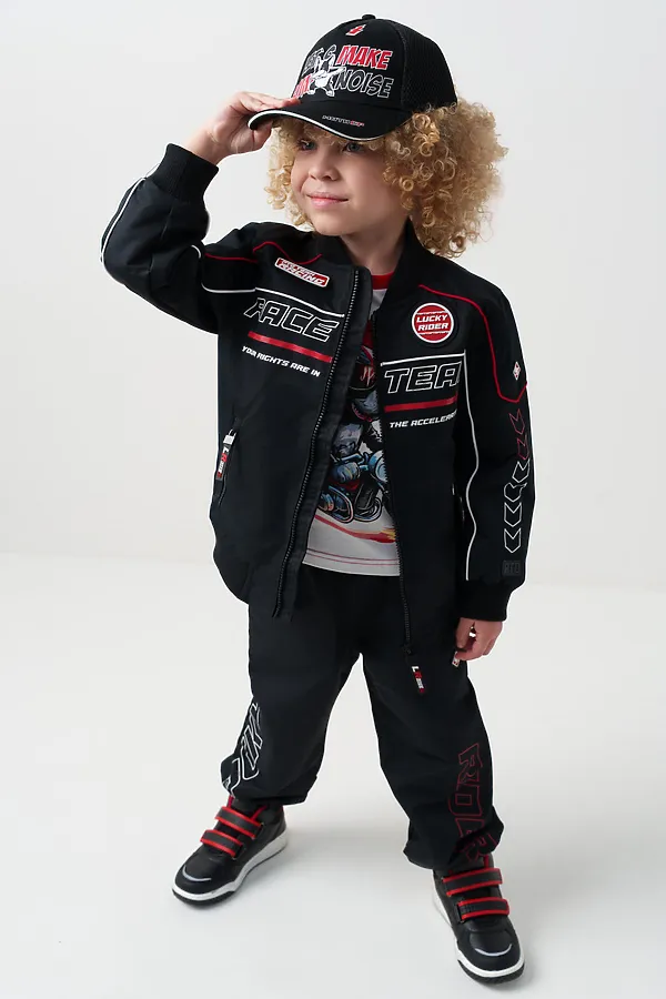 Куртка текстильная с полиуретановым покрытием для мальчиков (ветровка) PLAYTODAY, черный - фото 2