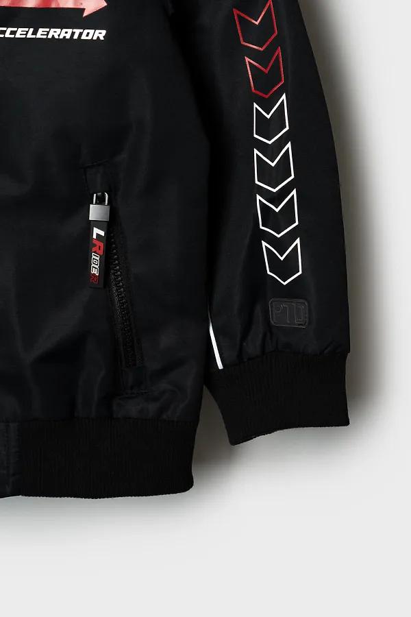 Куртка текстильная с полиуретановым покрытием для мальчиков (ветровка) PLAYTODAY, черный - фото 2