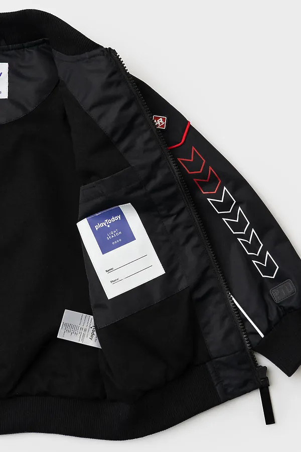 Куртка текстильная с полиуретановым покрытием для мальчиков (ветровка) PLAYTODAY, черный - фото 2