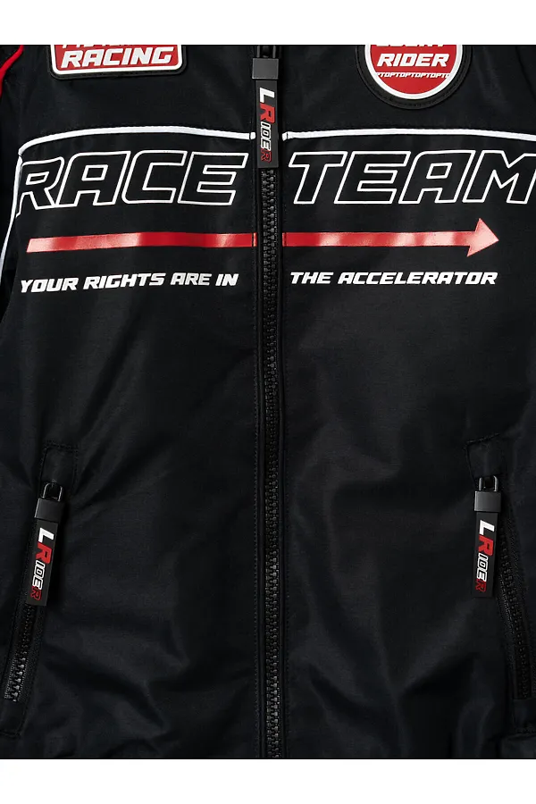 Куртка текстильная с полиуретановым покрытием для мальчиков (ветровка) PLAYTODAY, черный - фото 2