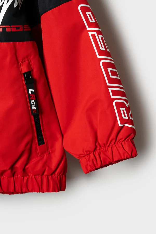 Куртка текстильная с полиуретановым покрытием для мальчиков (ветровка) PLAYTODAY, белый,черный,красный - фото 2