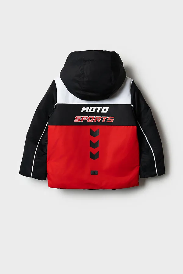 Куртка текстильная с полиуретановым покрытием для мальчиков PLAYTODAY, белый,черный,красный - фото 2