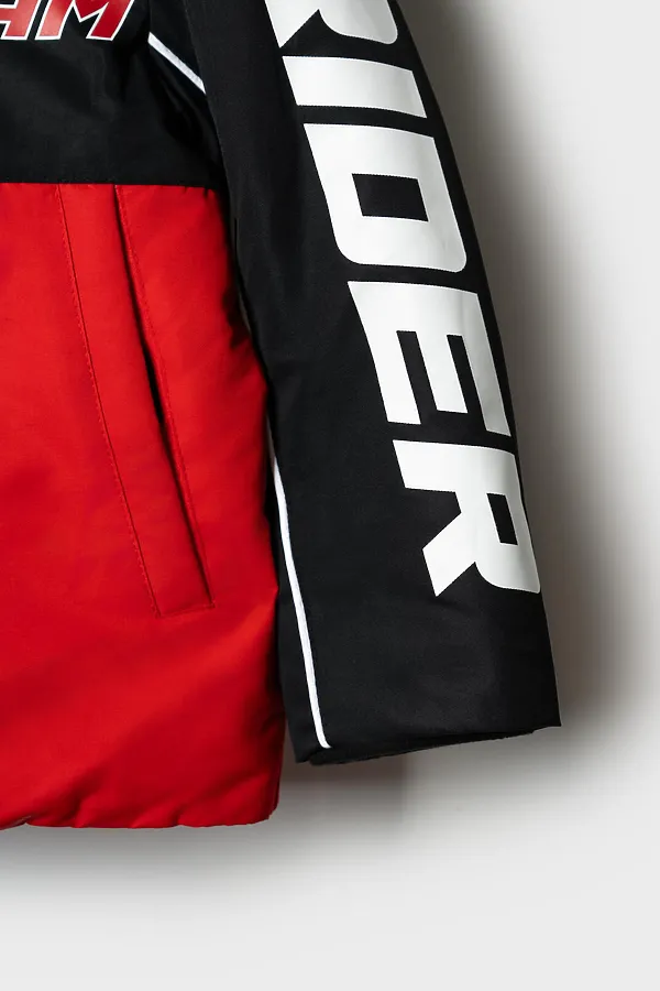 Куртка текстильная с полиуретановым покрытием для мальчиков PLAYTODAY, белый,черный,красный - фото 2