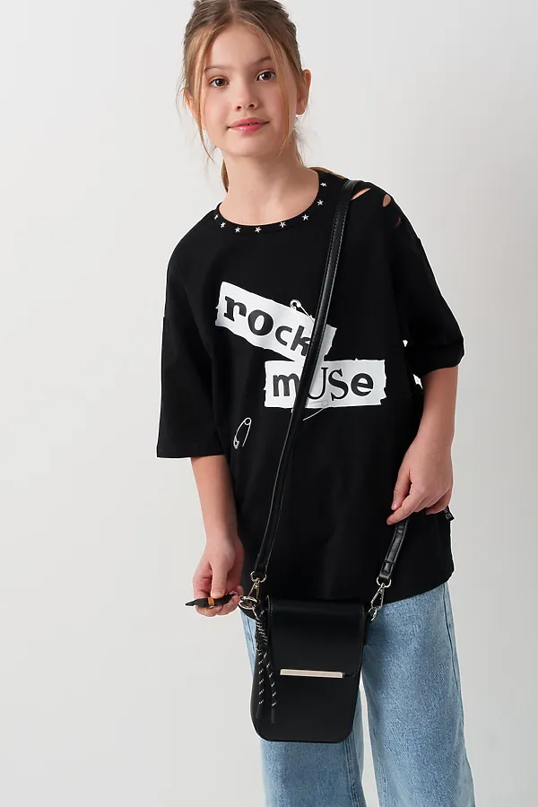 Сумка с брелоками для девочек PLAYTODAY, черный - фото 2