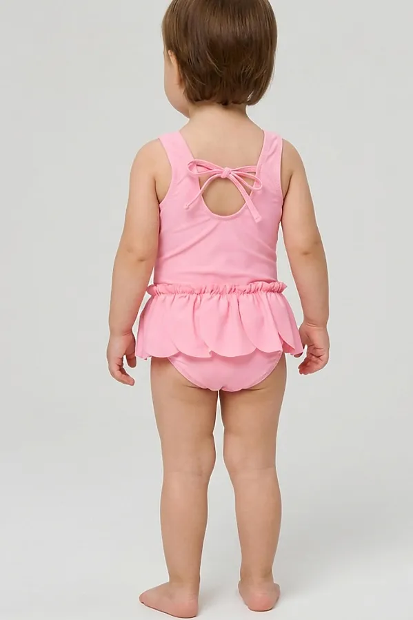 Купальник детский трикотажный для девочек PLAYTODAY, светло-розовый - фото 2