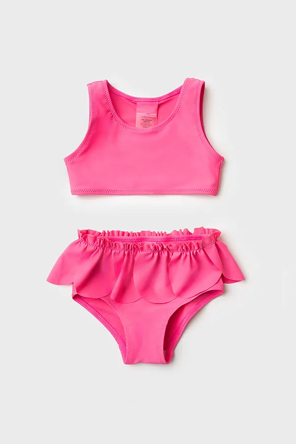 Купальный костюм детский трикотажный для девочек PLAYTODAY, розовый - фото 2