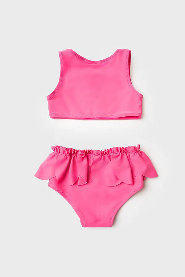 Купальный костюм детский трикотажный для девочек PLAYTODAY, розовый - фото 2
