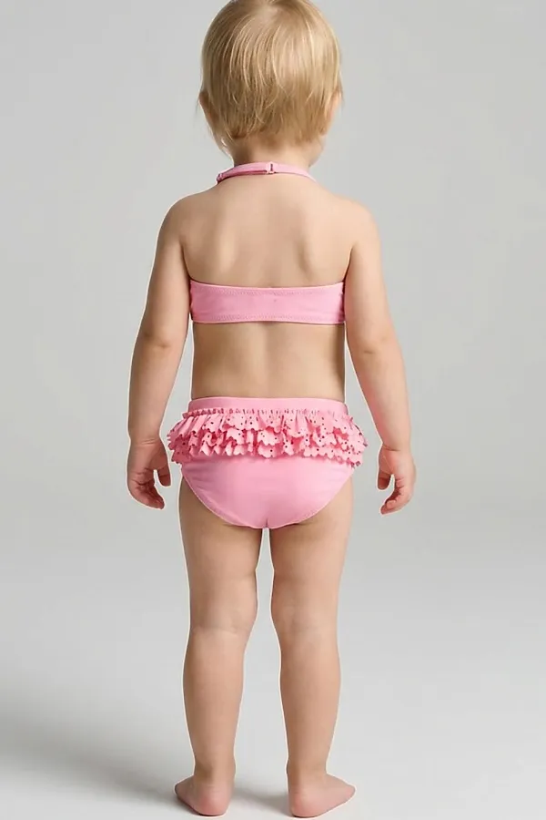 Купальный костюм детский трикотажный для девочек PLAYTODAY, светло-розовый - фото 2