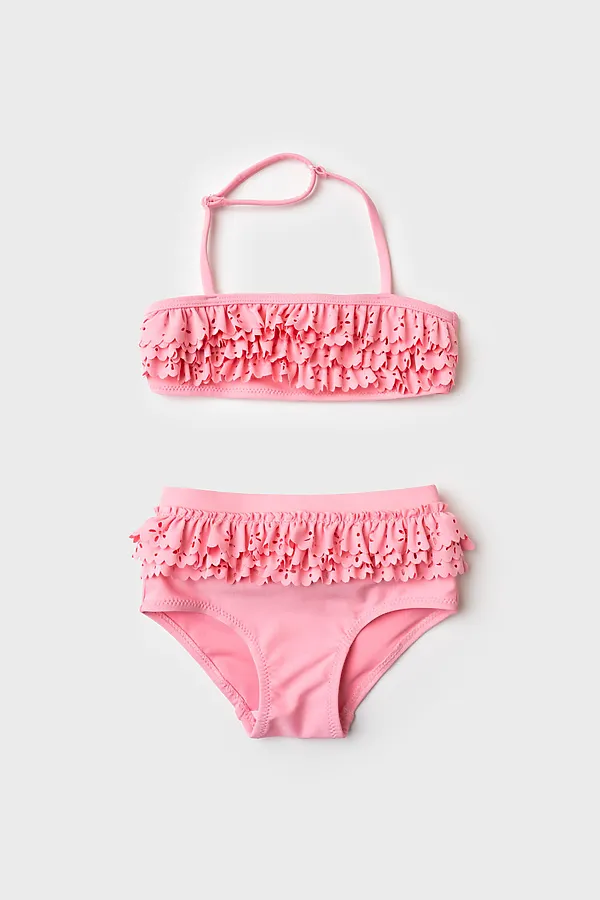 Купальный костюм детский трикотажный для девочек PLAYTODAY, светло-розовый - фото 2