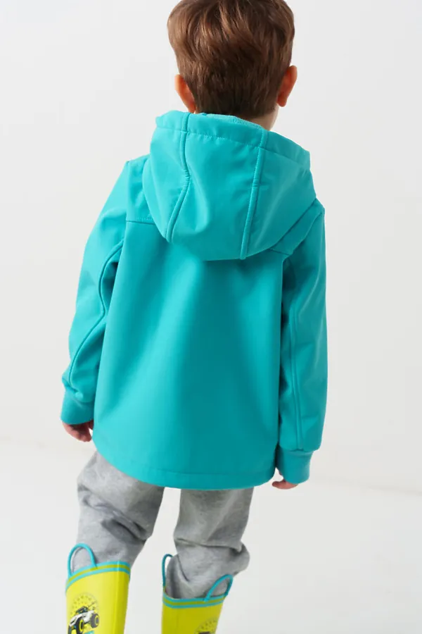 Куртка текстильная с полиуретановым покрытием для мальчиков PLAYTODAY, бирюзовый - фото 2