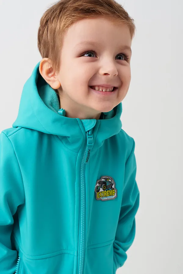 Куртка текстильная с полиуретановым покрытием для мальчиков PLAYTODAY, бирюзовый - фото 2