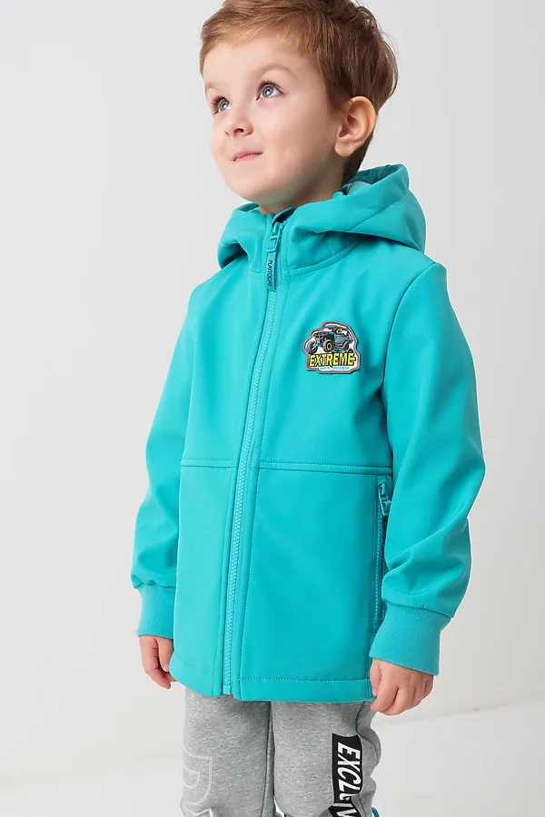 Куртка текстильная с полиуретановым покрытием для мальчиков PLAYTODAY, бирюзовый - фото 2