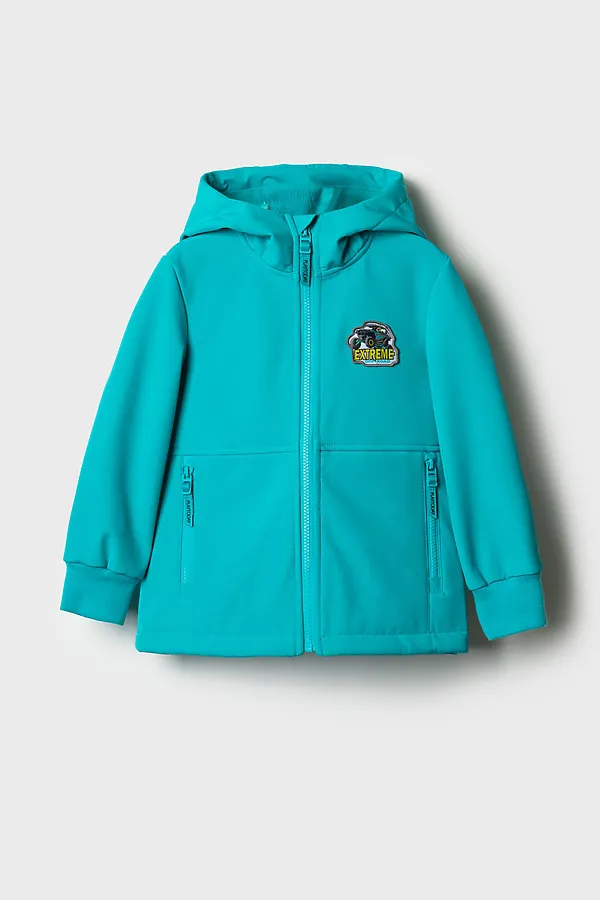 Куртка текстильная с полиуретановым покрытием для мальчиков PLAYTODAY, бирюзовый - фото 2