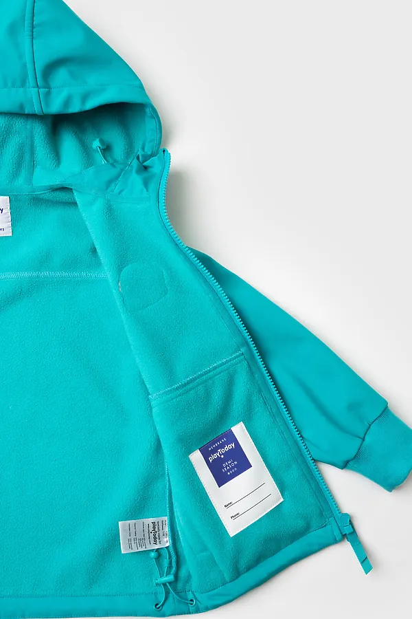 Куртка текстильная с полиуретановым покрытием для мальчиков PLAYTODAY, бирюзовый - фото 2