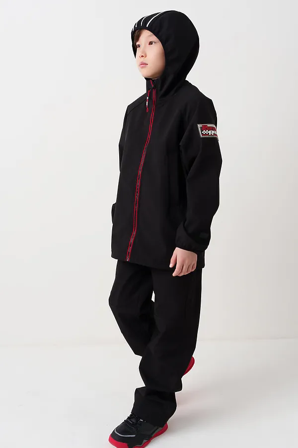 Куртка текстильная с полиуретановым покрытием для мальчиков (ветровка) PLAYTODAY, черный - фото 2