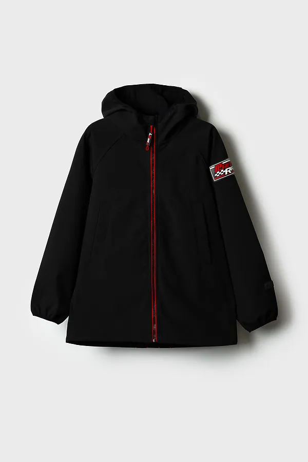 Куртка текстильная с полиуретановым покрытием для мальчиков (ветровка) PLAYTODAY, черный - фото 2