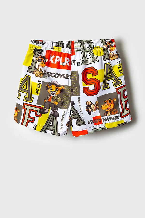 Шорты текстильные плавательные для мальчиков, средней длины PLAYTODAY, разноцветный - фото 2