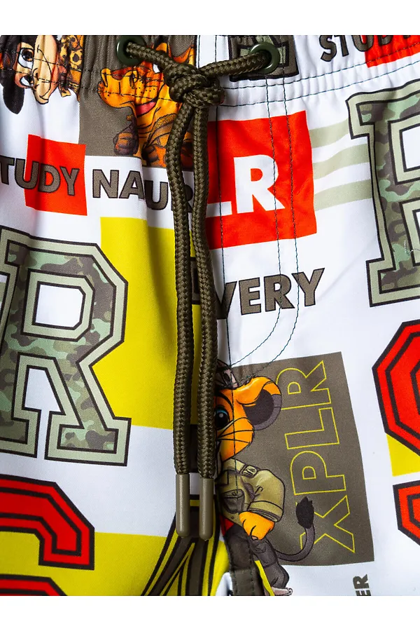 Шорты текстильные плавательные для мальчиков, средней длины PLAYTODAY, разноцветный - фото 2