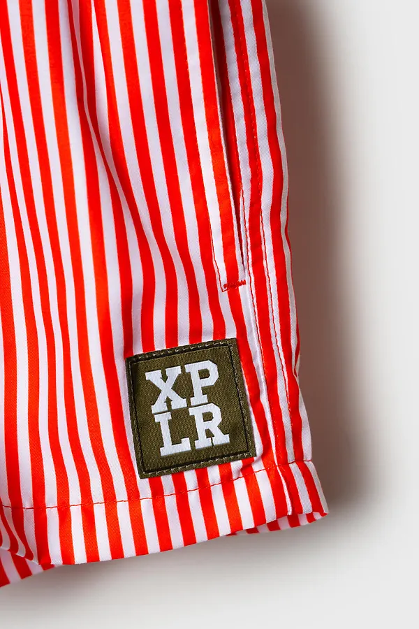 Шорты текстильные плавательные для мальчиков, средней длины PLAYTODAY, красный,белый - фото 2