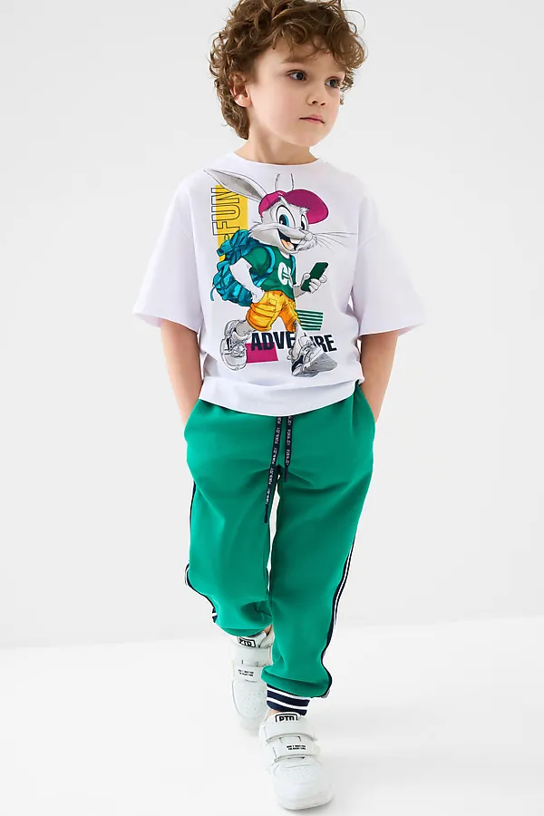 Фуфайка трикотажная для мальчиков (футболка) PLAYTODAY, белый - фото 2