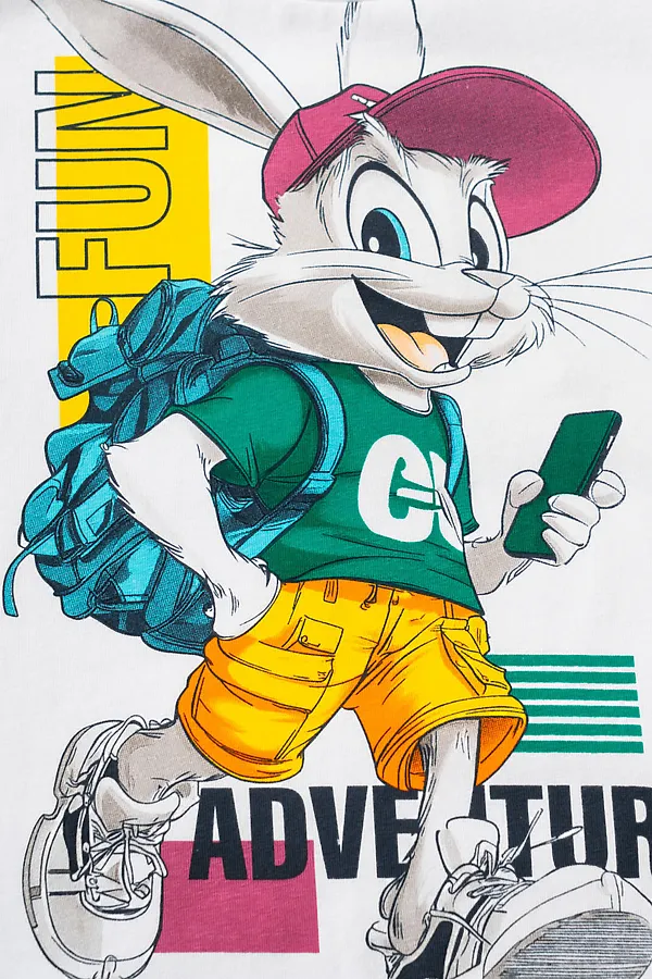 Фуфайка трикотажная для мальчиков (футболка) PLAYTODAY, белый - фото 2