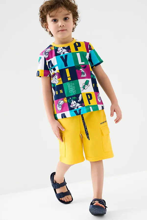 Фуфайка трикотажная для мальчиков (футболка) PLAYTODAY, разноцветный - фото 2