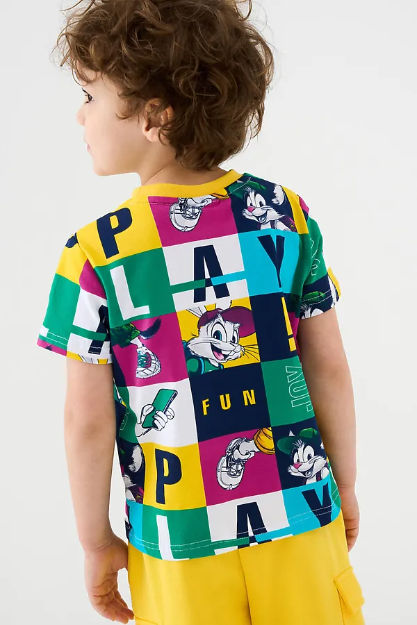 Фуфайка трикотажная для мальчиков (футболка) PLAYTODAY, разноцветный - фото 2