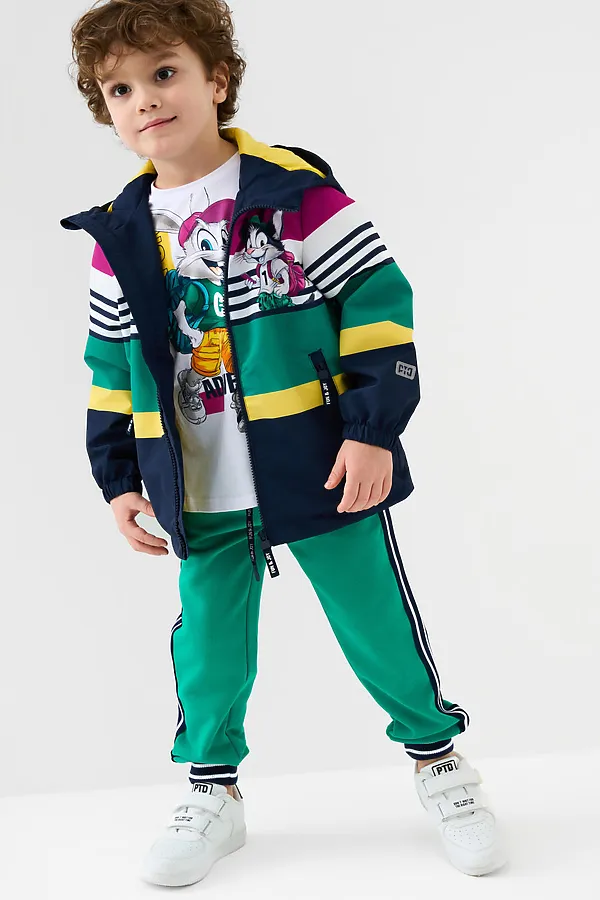 Брюки трикотажные для мальчиков PLAYTODAY, зеленый - фото 2