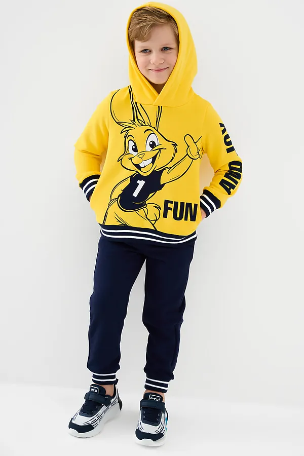 Брюки трикотажные для мальчиков PLAYTODAY, тёмно-синий - фото 2