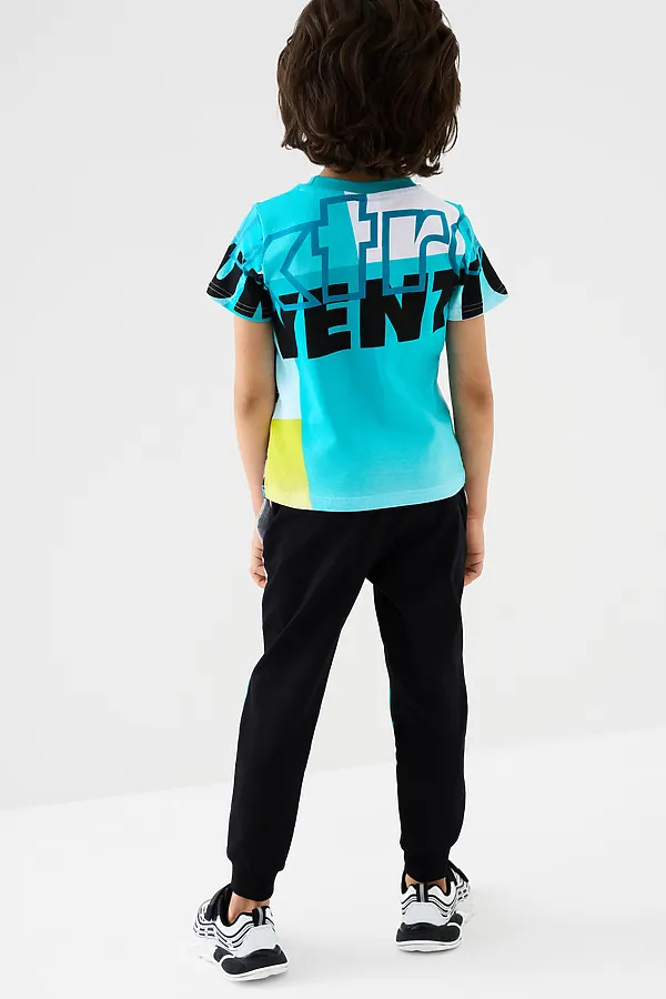 Брюки трикотажные для мальчиков, 2 пары в комплекте PLAYTODAY, черный,бирюзовый,серый - фото 2