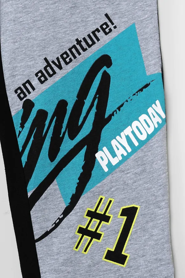 Брюки трикотажные для мальчиков, 2 пары в комплекте PLAYTODAY, черный,бирюзовый,серый - фото 2