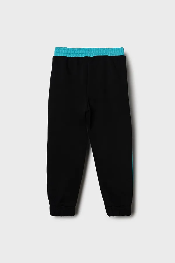 Брюки трикотажные для мальчиков PLAYTODAY, черный,бирюзовый - фото 2