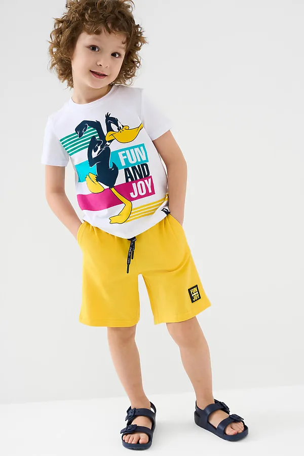 Шорты трикотажные для мальчиков, 2 шт в комплекте PLAYTODAY, тёмно-синий,жёлтый - фото 2