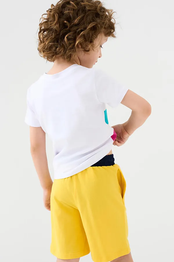 Шорты трикотажные для мальчиков, 2 шт в комплекте PLAYTODAY, тёмно-синий,жёлтый - фото 2