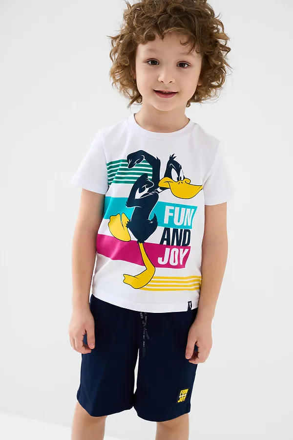 Шорты трикотажные для мальчиков, 2 шт в комплекте PLAYTODAY, тёмно-синий,жёлтый - фото 2