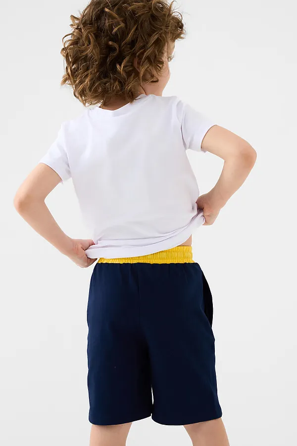 Шорты трикотажные для мальчиков, 2 шт в комплекте PLAYTODAY, тёмно-синий,жёлтый - фото 2