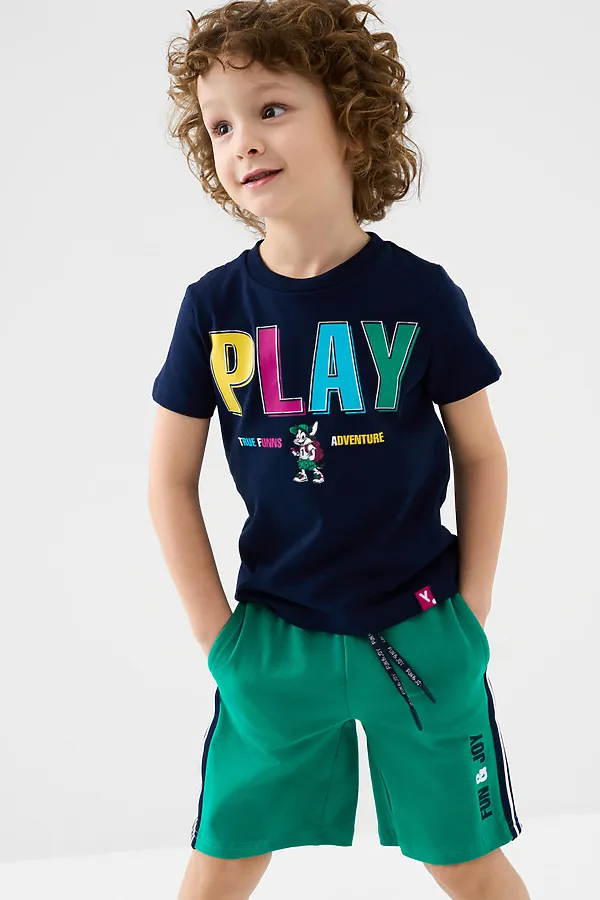 Шорты трикотажные для мальчиков, 2 шт в комплекте PLAYTODAY, тёмно-синий,зеленый - фото 2