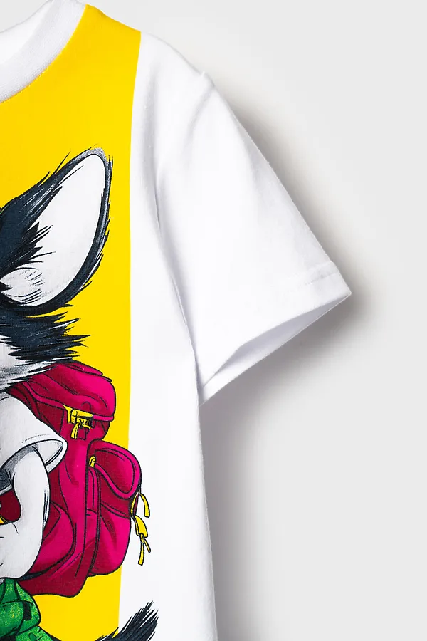 Комплект трикотажный для мальчиков: фуфайка (футболка), брюки PLAYTODAY, белый,зеленый - фото 2