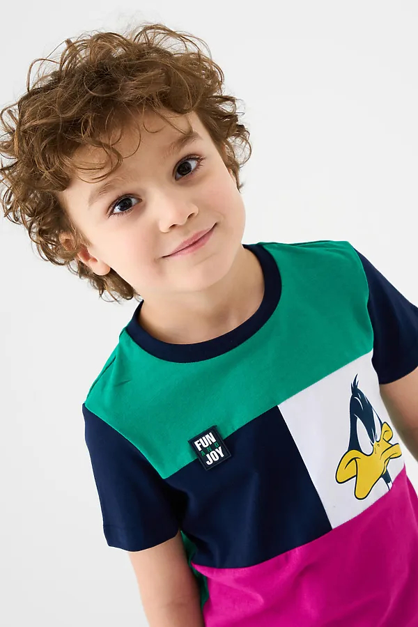 Комплект трикотажный для мальчиков: фуфайка (футболка), брюки PLAYTODAY, разноцветный - фото 2